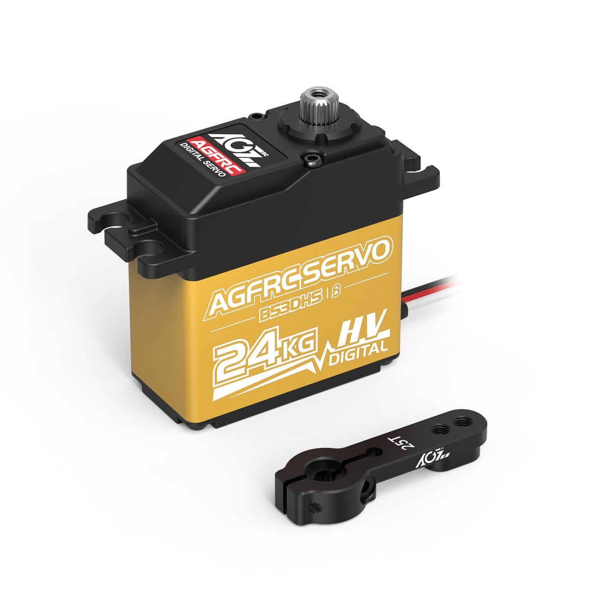 AGFRC 24KG digital servo front view with high torque for RC cars