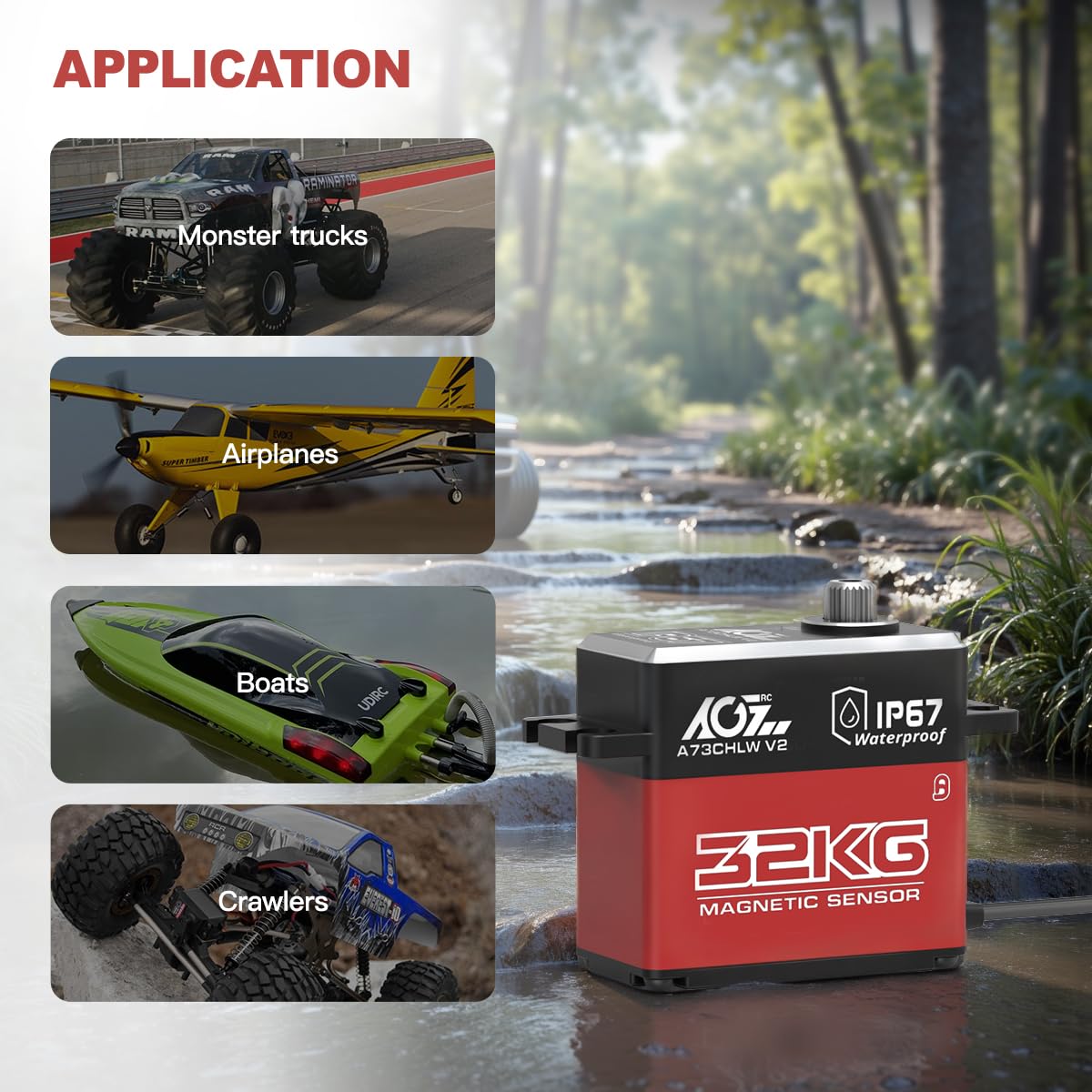 AGFRC A73CHLW V2 full-metal gears ensure durability under stress.