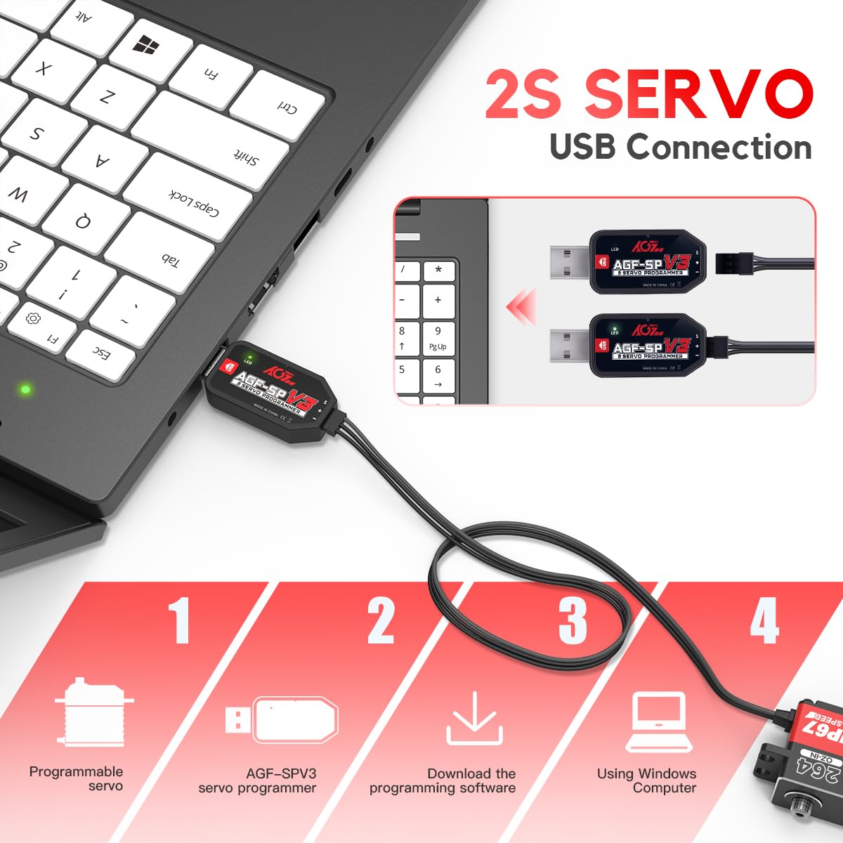 AGFRC SPV3 supports A80B helicopter servos for customizable flight responses
