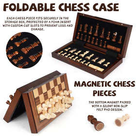 Agirlgle 12in travel chess board open for on-the-go play and easy storage.