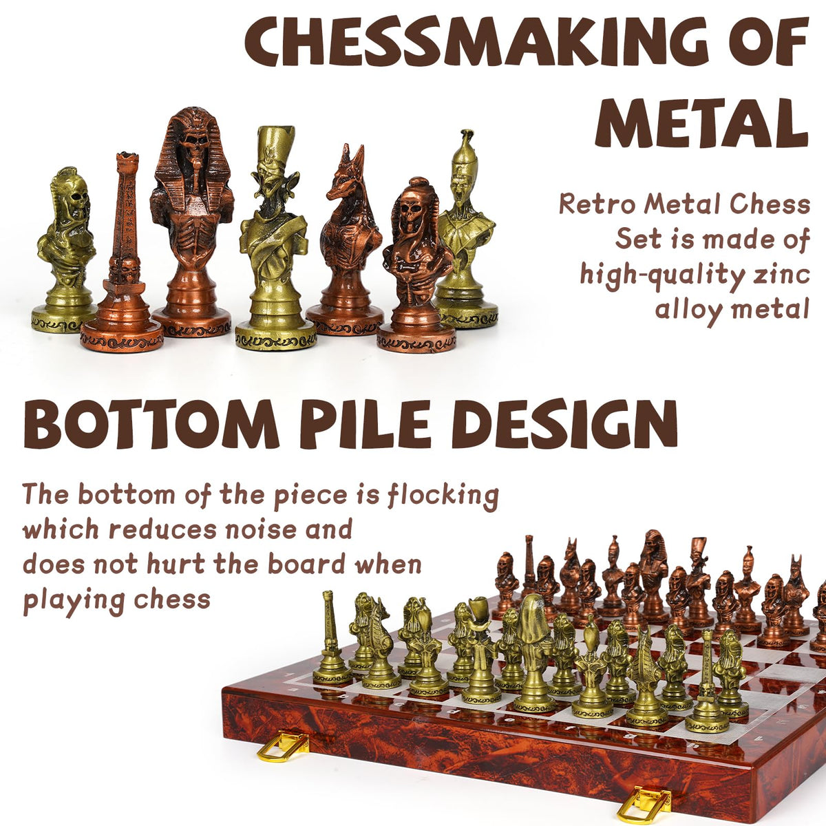 Agirlgle 15-inch foldable marble board supports portable, elegant chess sessions