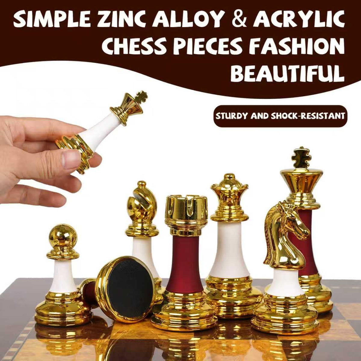 Agirlgle 15-inch wooden chess board provides sturdy, elegant gameplay surface.