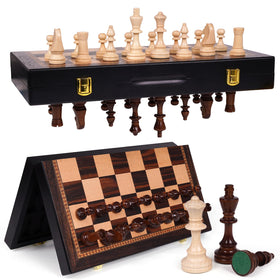 Agirlgle 15-inch magnetic chess board with stable gameplay in action