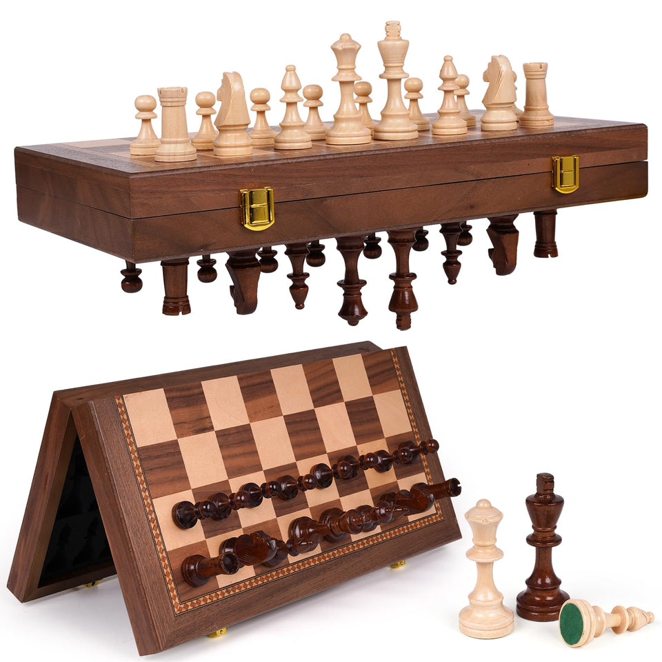 Agirlgle 15-inch magnetic chess board for stable, uninterrupted gameplay.
