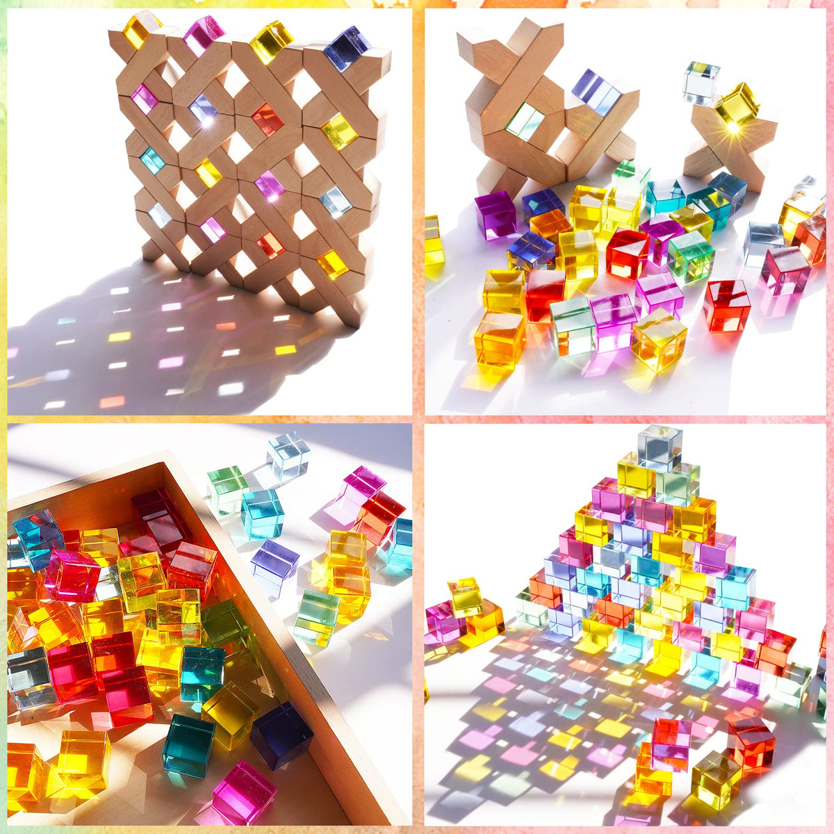 Agirlgle 80-piece set fits small hands for easy grasp and stacking