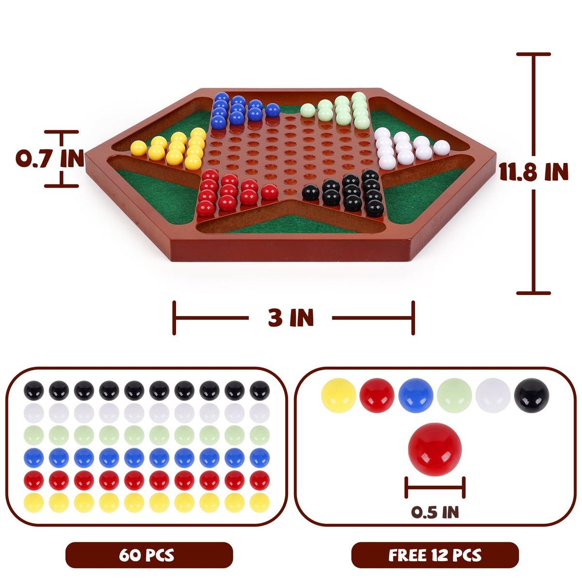 Agirlgle 13.5-inch board classic design for versatile tabletop fun.