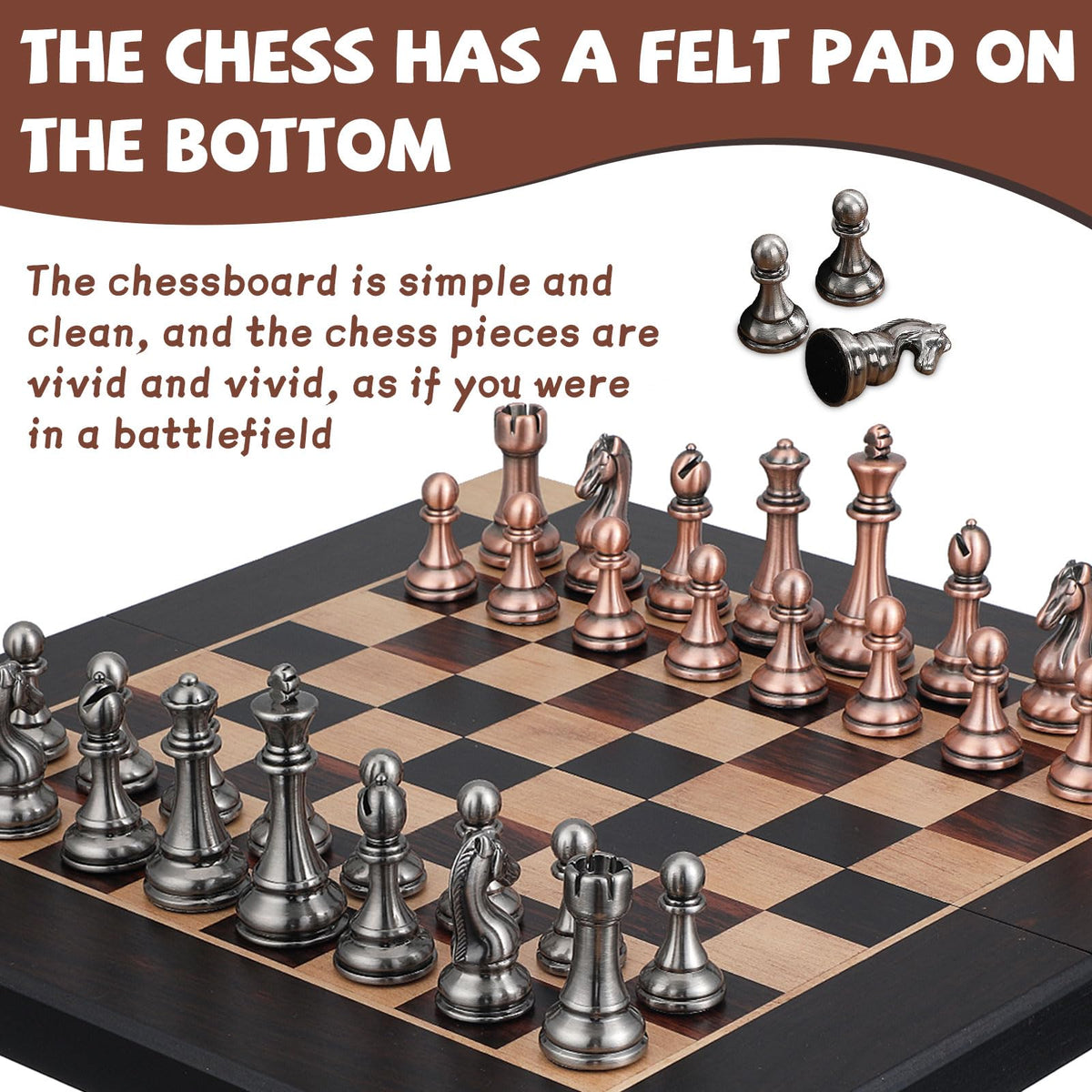 Agirlgle elegant chess set on display for home or office.