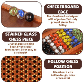 Agirlgle Chinese Checkers glass marbles in six colors boost multiplayer fun and colorful gameplay.