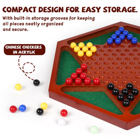 Agirlgle acrylic marbles in bold colors for quick player identification.
