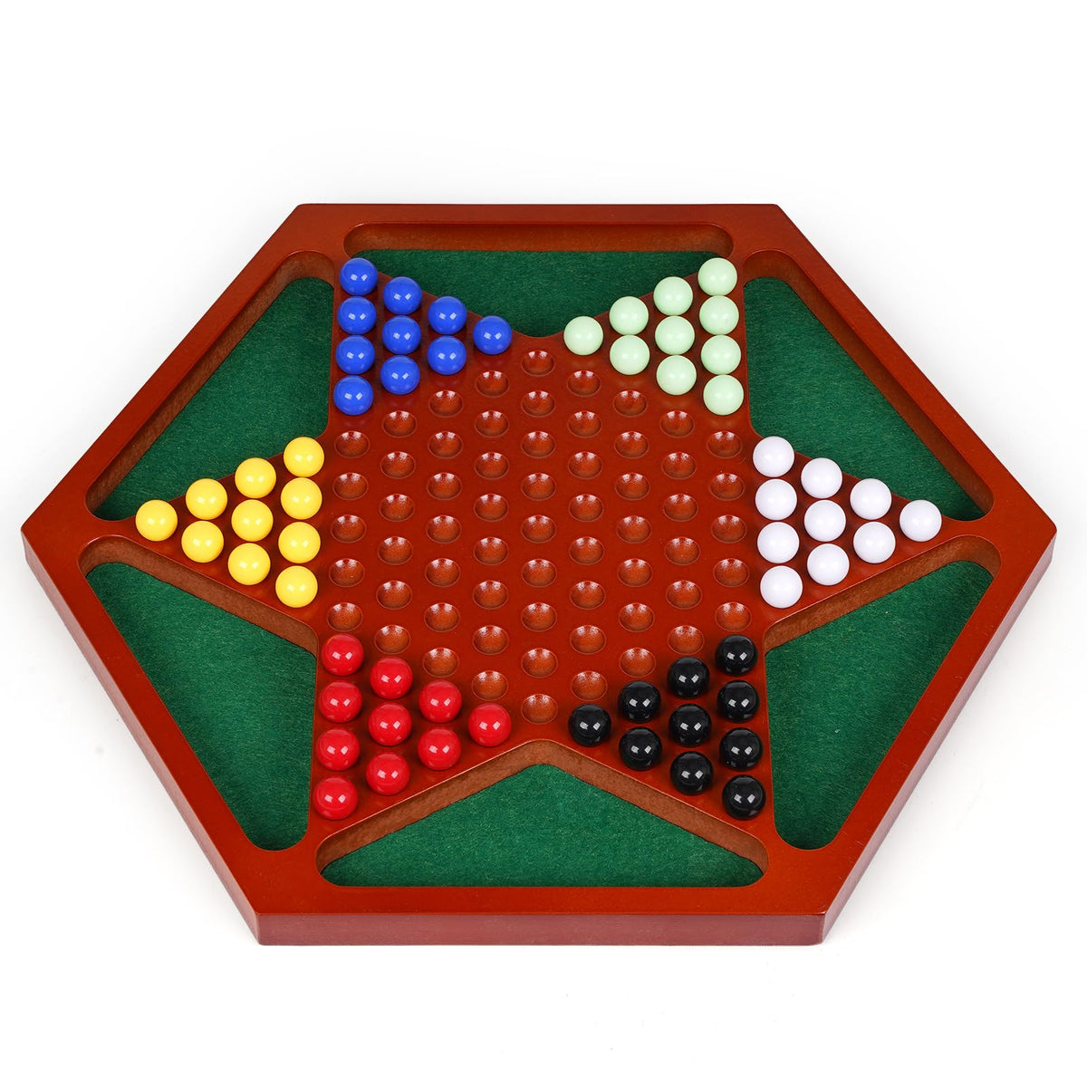 Agirlgle easy-to-clean wooden board maintains tidy game space.