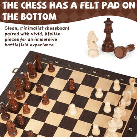 Agirlgle classic wooden look makes it a perfect gift for chess lovers.