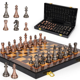 Agirlgle luxury metal chess pieces with weighted balance for confident moves