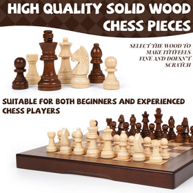 Agirlgle magnetic chess pieces secure play during travel and uneven surfaces.