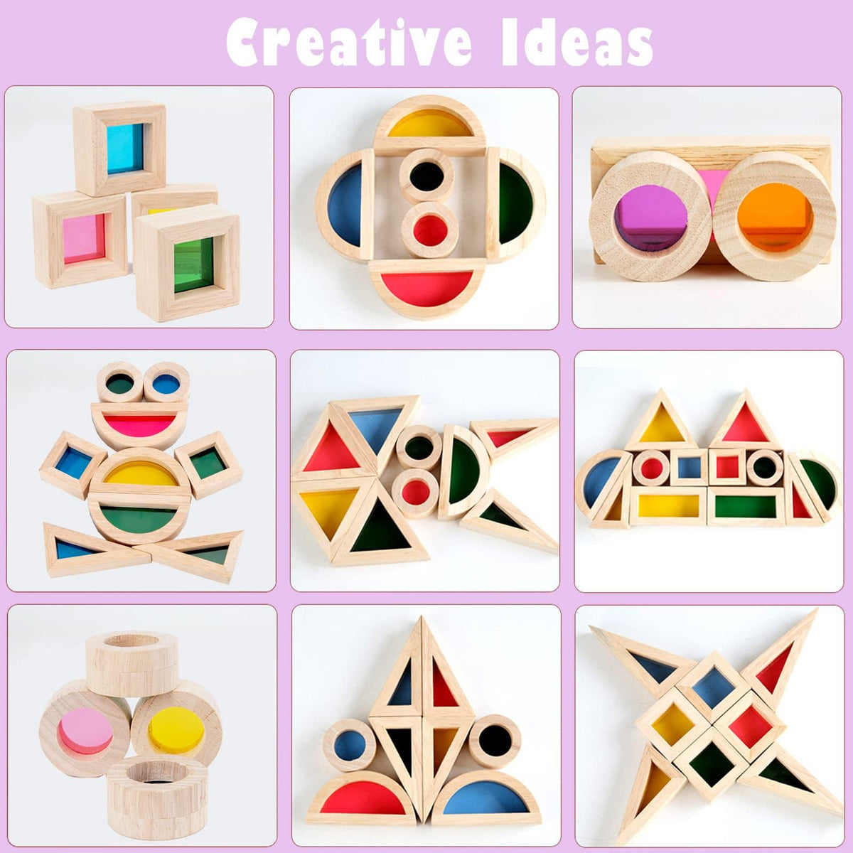 Agirlgle wooden blocks support parent-child interaction through shared building time.