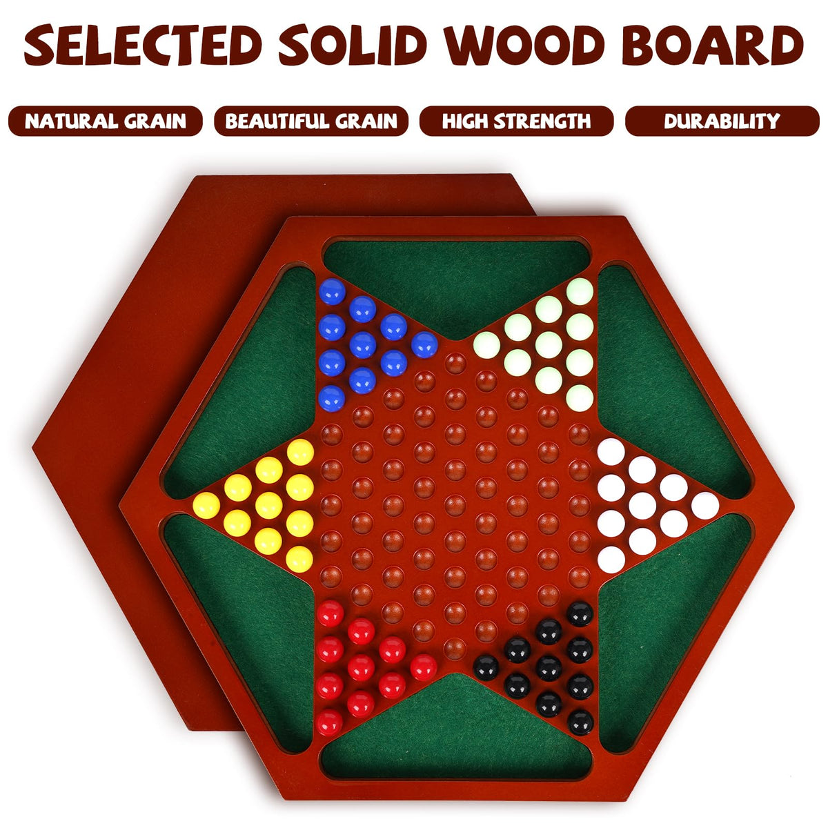 Agirlgle solid-color marbles highlight color coding during play.