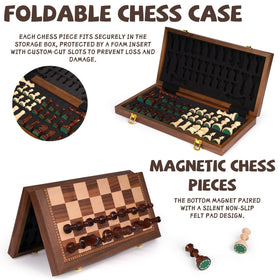 Agirlgle Staunton chess pieces with balanced weight for smooth moves.