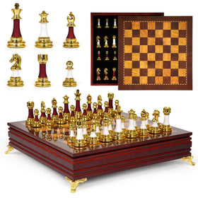 Agirlgle zinc alloy core chess pieces with weighted balance for stable play.