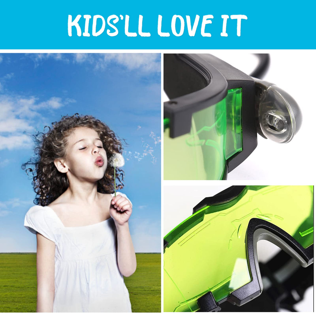 AGM Kids Night Vision Goggles battery compartment detail for quick power setup