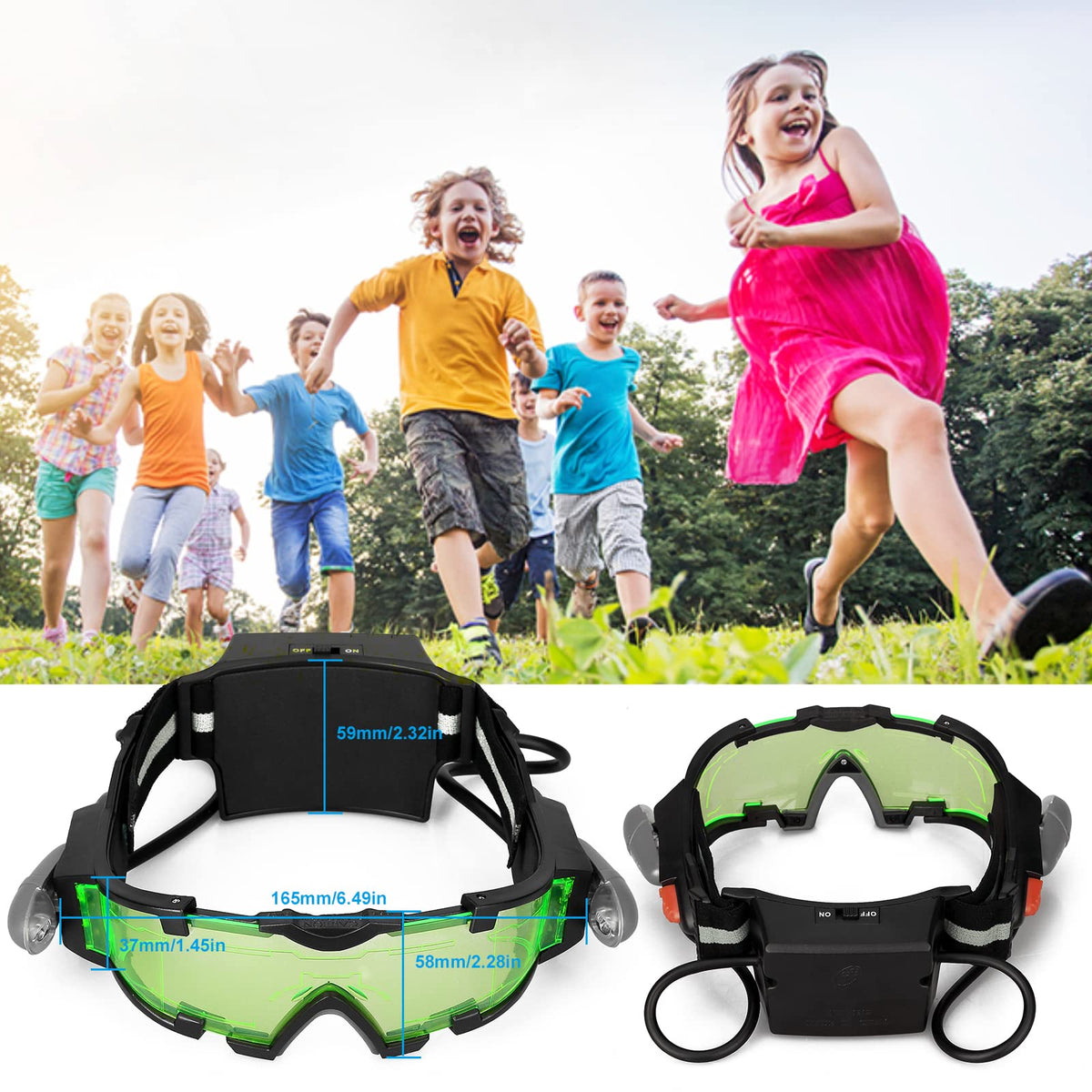 AGM Kids Night Vision Goggles flip-out lights visible for instant illumination