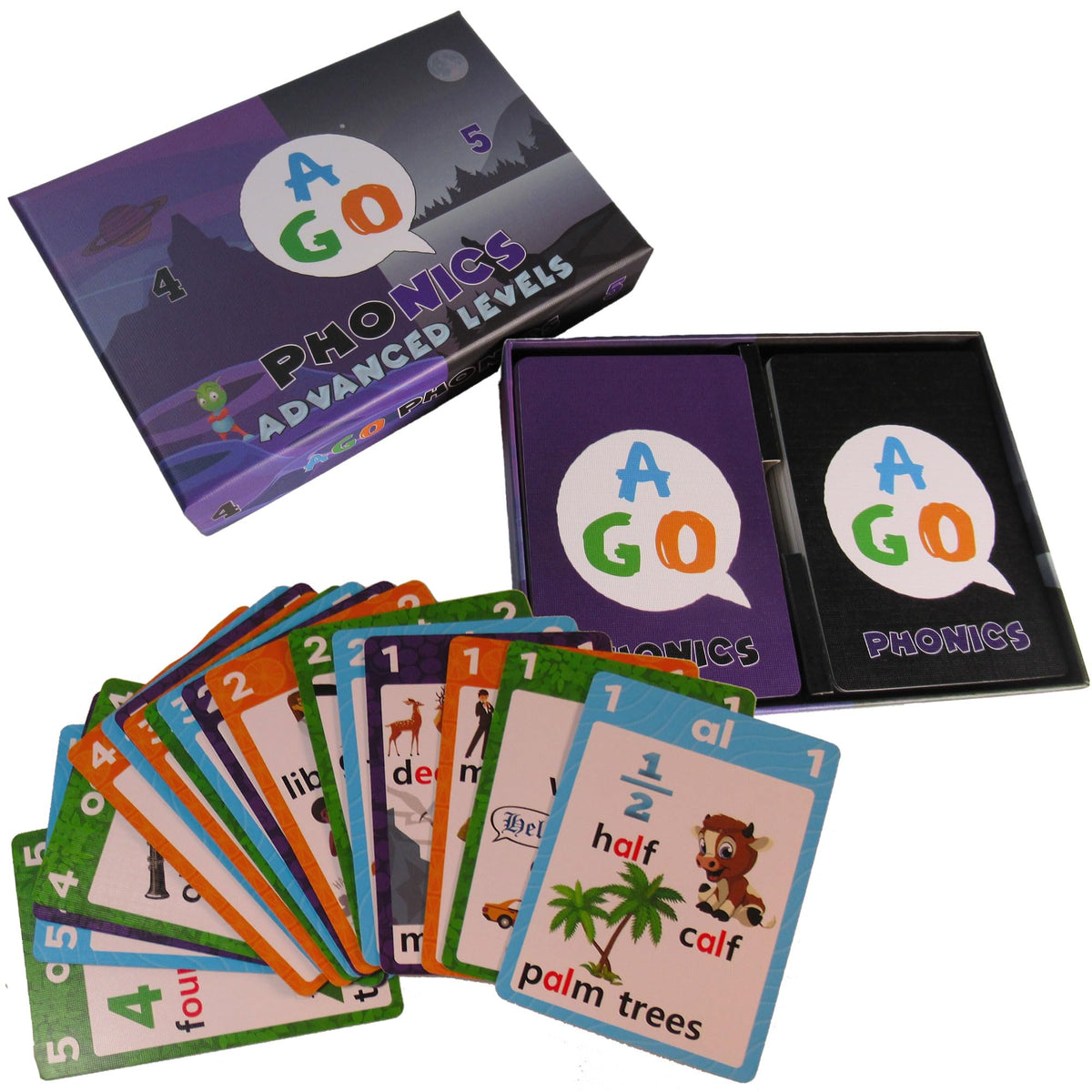AGO Phonics level4 purple deck supports progressive reading skill building through varied word types.