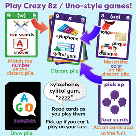 AGO Phonics level5 black deck reinforces tricky spellings and digraphs in practice sessions.