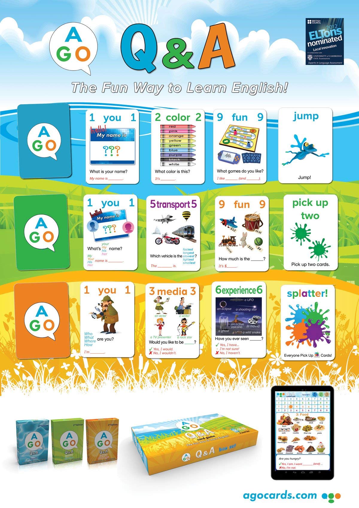 AGO QnA ESL Card Game classroom-ready set for teachers and learners.