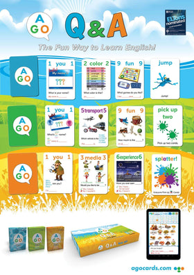 AGO QnA ESL Card Game classroom-ready set for teachers and learners.