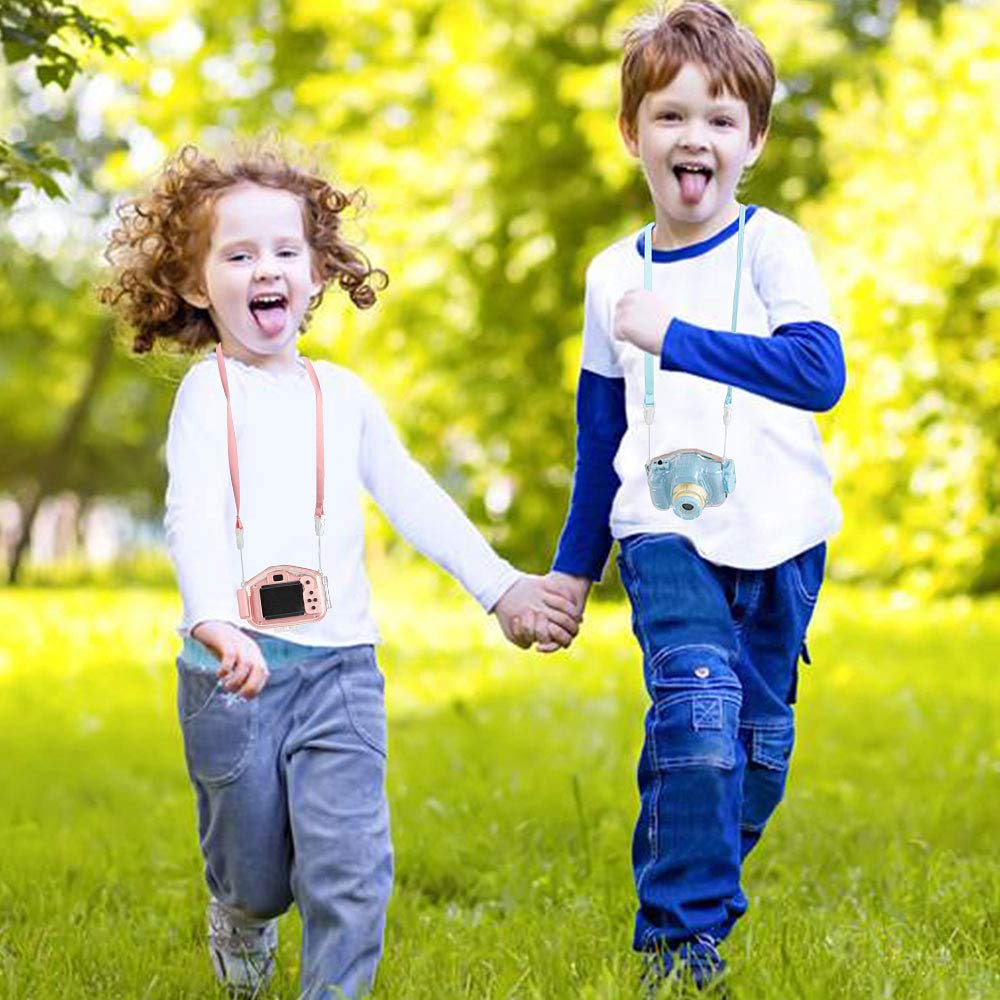 Agoigo kids camera blue lanyard enables secure carry during adventures