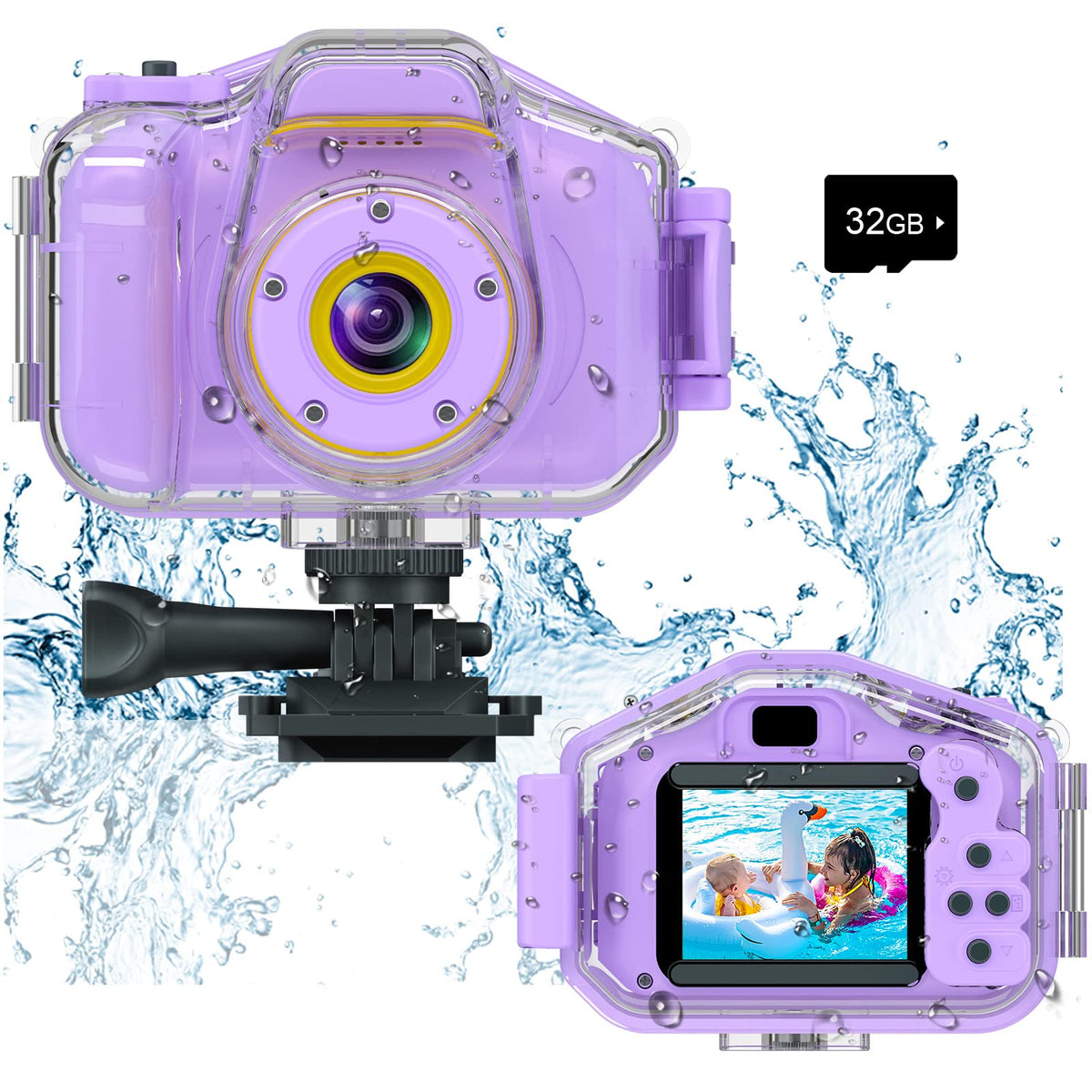 Agoigo kids camera with waterproof case enables splash-safe underwater photography
