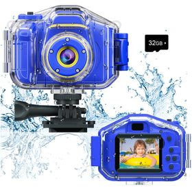 Agoigo Kids Waterproof Camera front view for portable, kid-friendly photo sessions