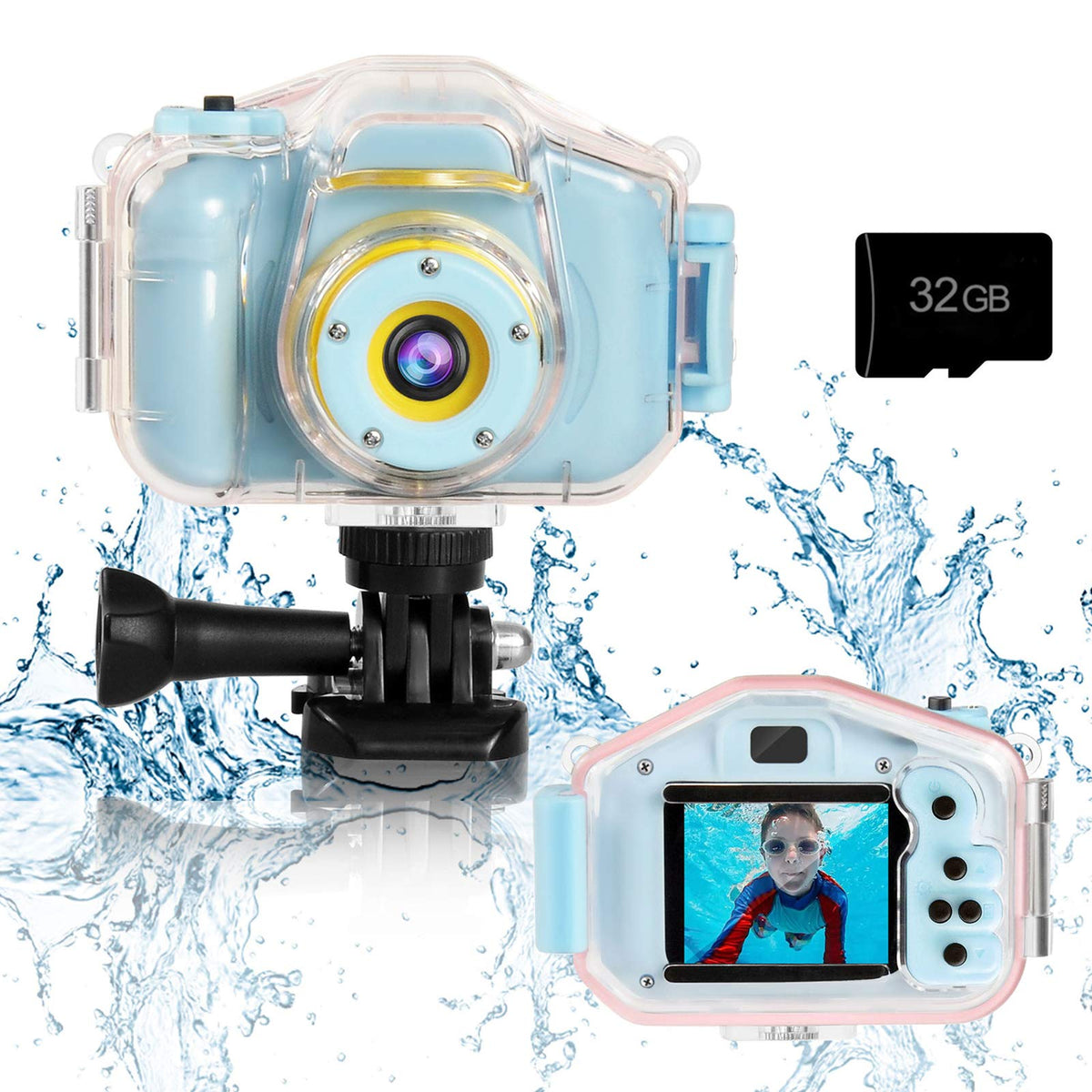 Agoigo Kids Waterproof Camera with underwater case for deep-water exploration