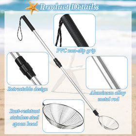 Agolctry adjustable handle sifter offers comfortable standing use.