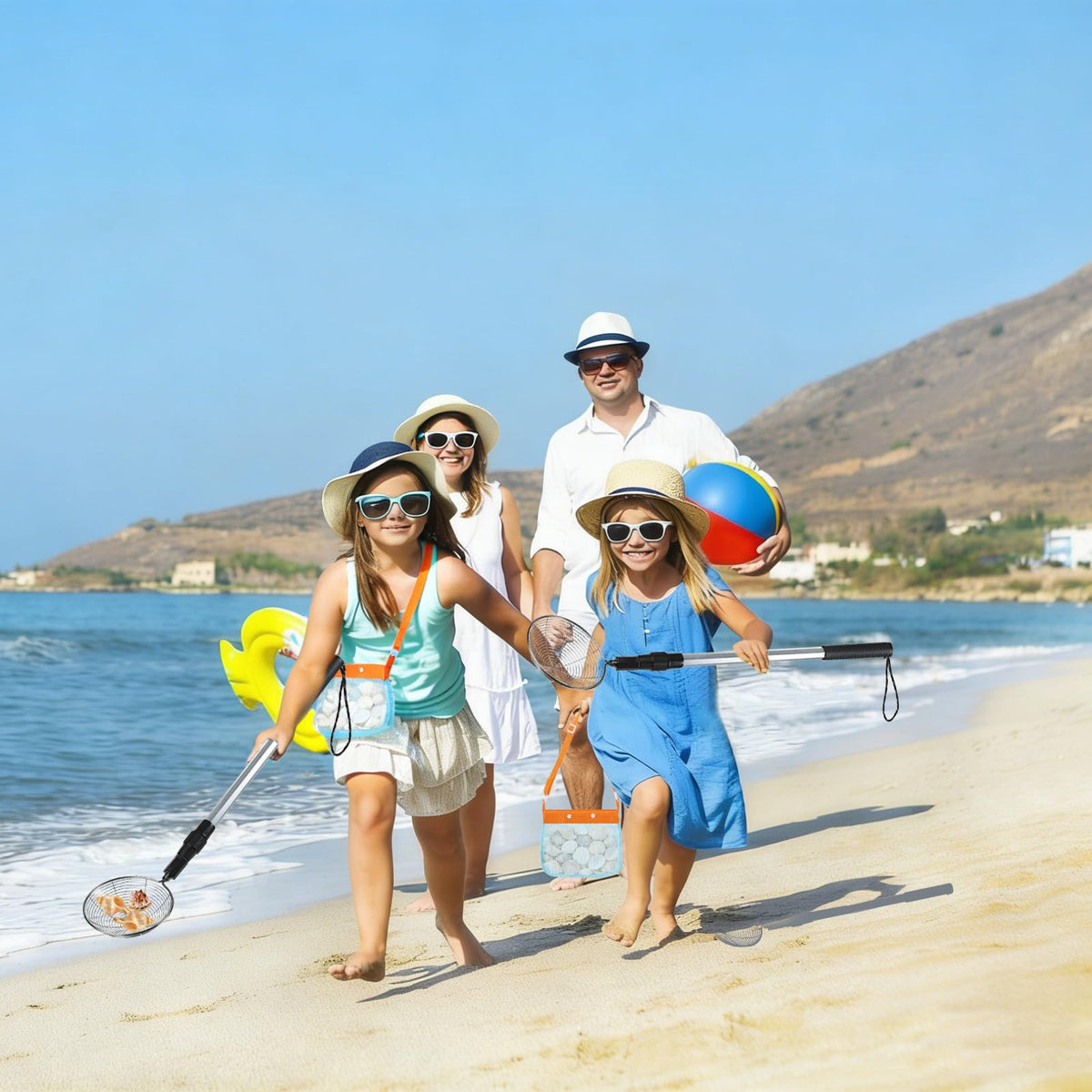 Agolctry seashell bag mesh captures treasures while draining sand.