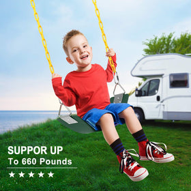 AGPTEK swing supports up to 250 pounds for active kids.