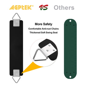 AGPTEK anti-rust chains protect outdoor swings from corrosion.