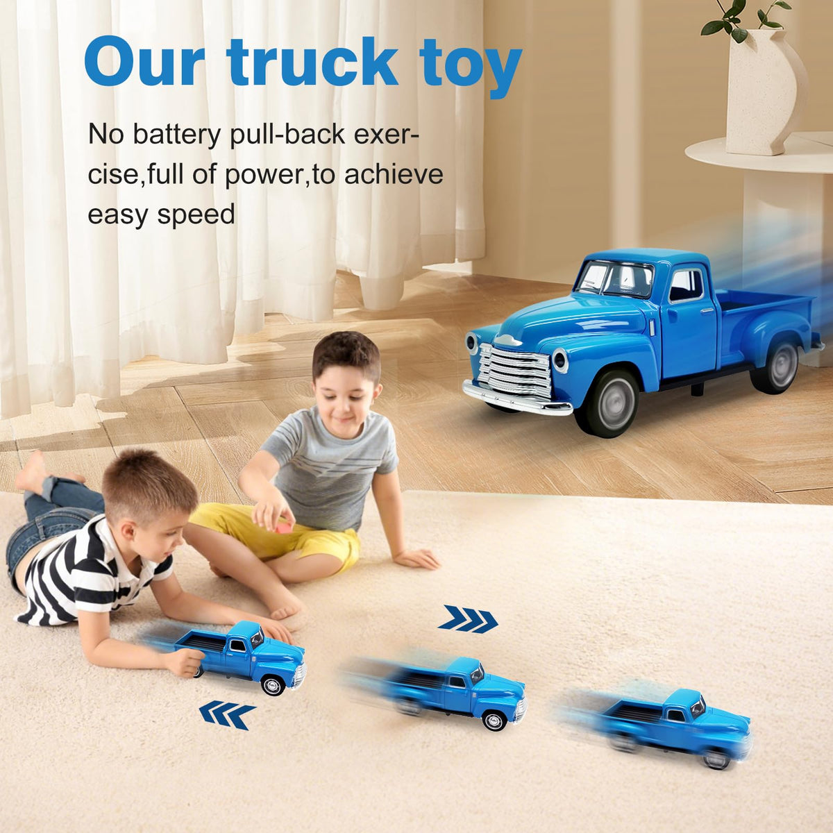 AGSIXZLAN 1:32 alloy blue truck offers durable toddler play.