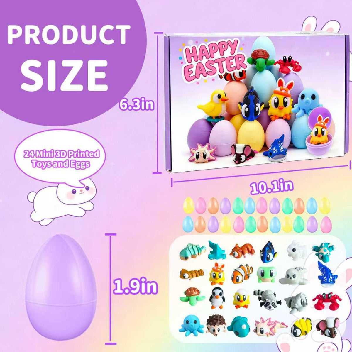 AGSWE 3D-printed animal figures tucked inside vibrant eggs for classrooms