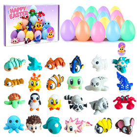 AGSWE Easter eggs with 3D animal figures for colorful hunts and lasting play