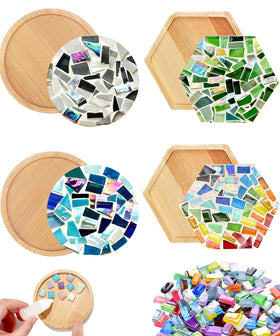 A&amp;H Zier mosaic kit with wooden coasters for personalized decor