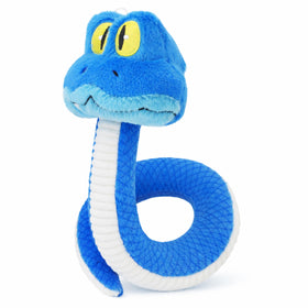 Ahlsense blue snake plush made from ultra-soft short plush fabric for hugging.
