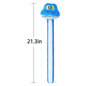 Ahlsense blue snake plush featuring large yellow eyes for friendly play.