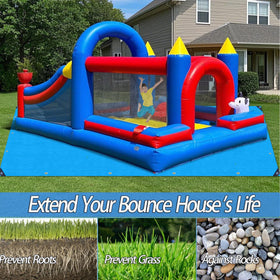 Ahpuhtan cuttable bounce house mat supports size adjustment for a perfect fit.