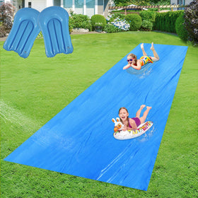 Ahpuhtan slip-n-slide setup on a lush lawn for summer fun