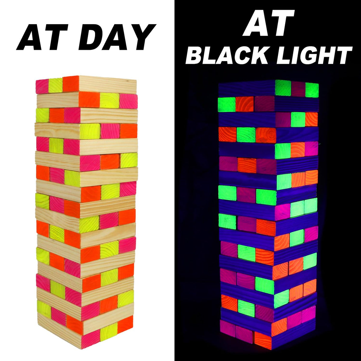 Ahuimeius blacklight lamps illuminate outdoor games for vibrant night-time entertainment.