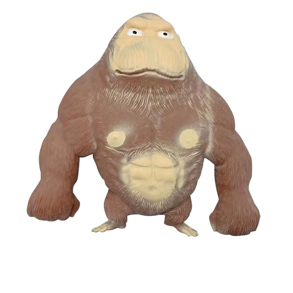 AHYCS squishy monkey toy brown, front view, stress relief at home.