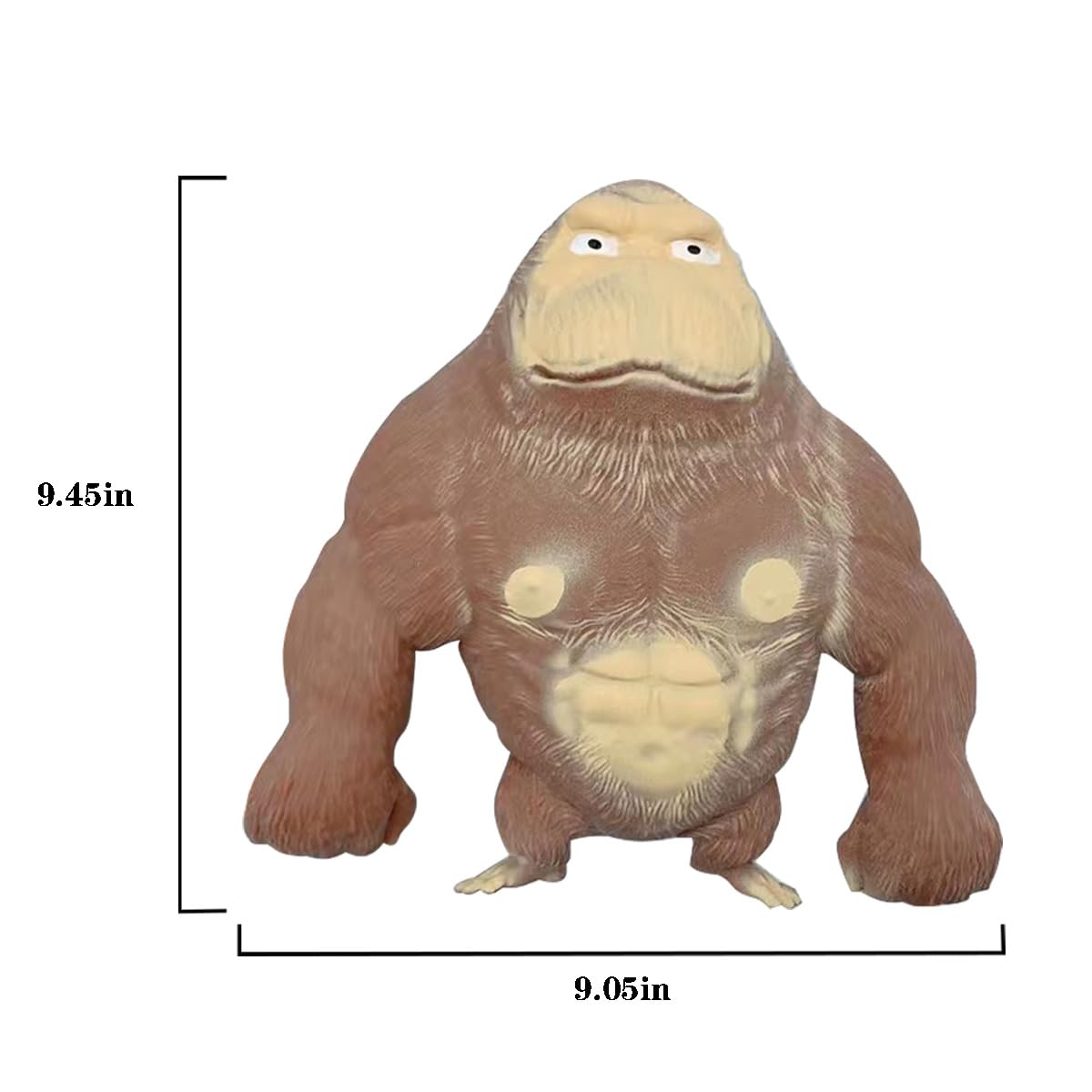 AHYCS squishy monkey toy brown, side view, portable fidget toy.