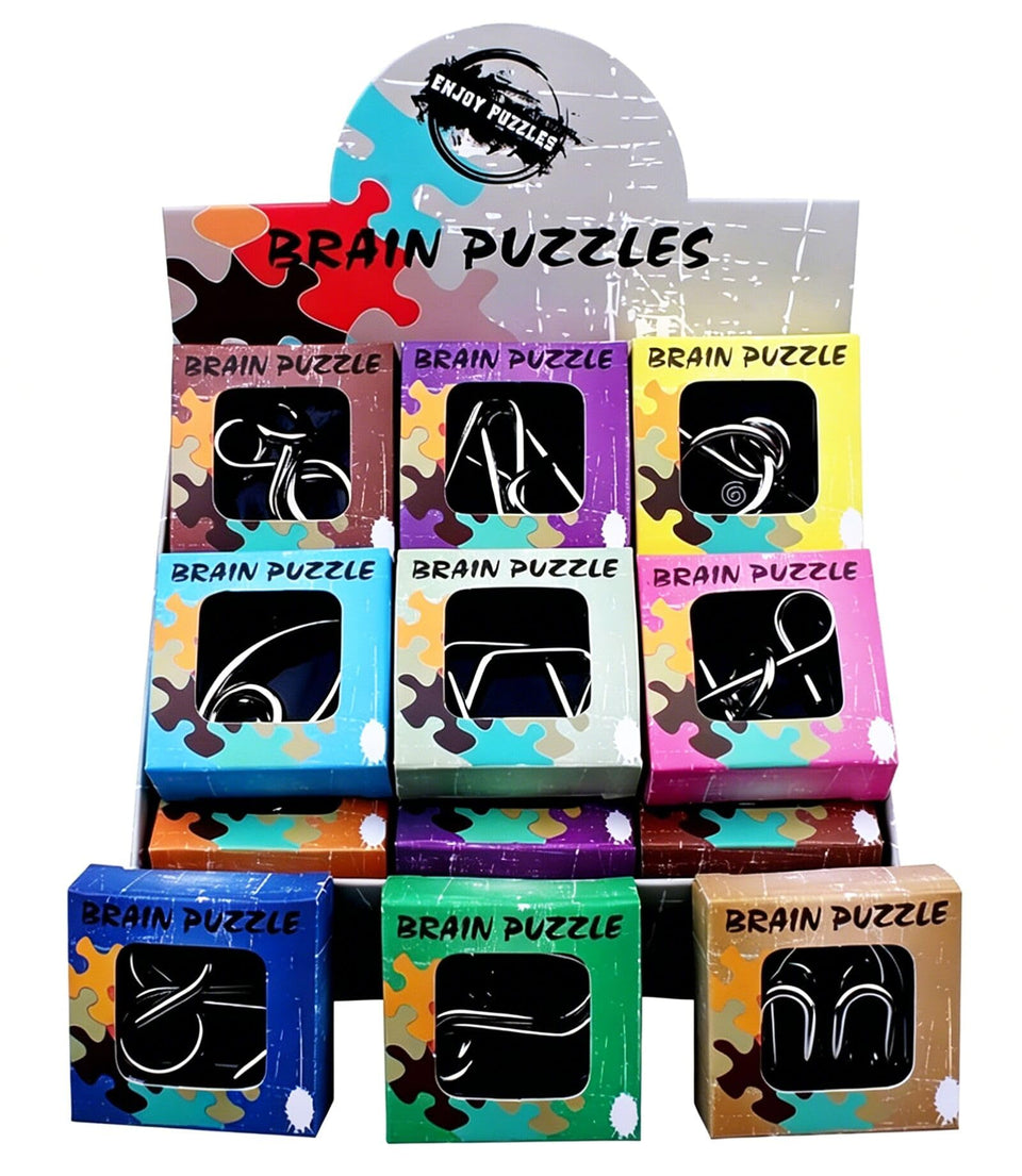 Ahyuan 24-pack metal puzzles in gift box, ideal for focus and stress relief.