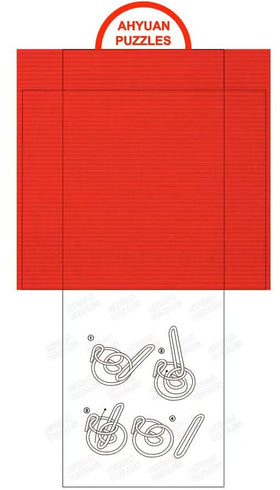 Ahyuan metal wire puzzle close-up, showcasing smooth edges and finish.