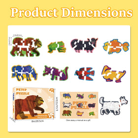 Ai fsem Brown Bear wooden puzzle pieces feature smooth edges and non-toxic finish for safe toddler play.