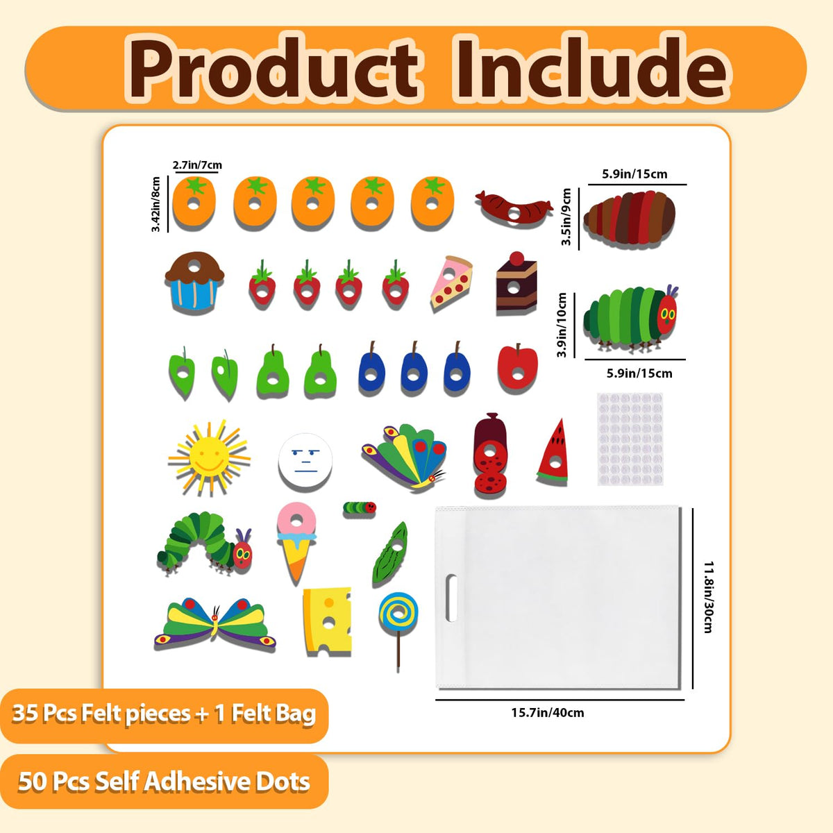 Ai fsem Very Hungry Caterpillar felt-board layout ready on a table for interactive preschool play